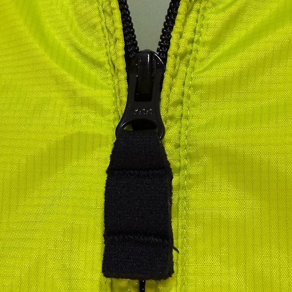 Old Navy Windbreaker Rain Jacket Lime Green Zip Up Adjustable Waist Size Med - Picture 8 of 9